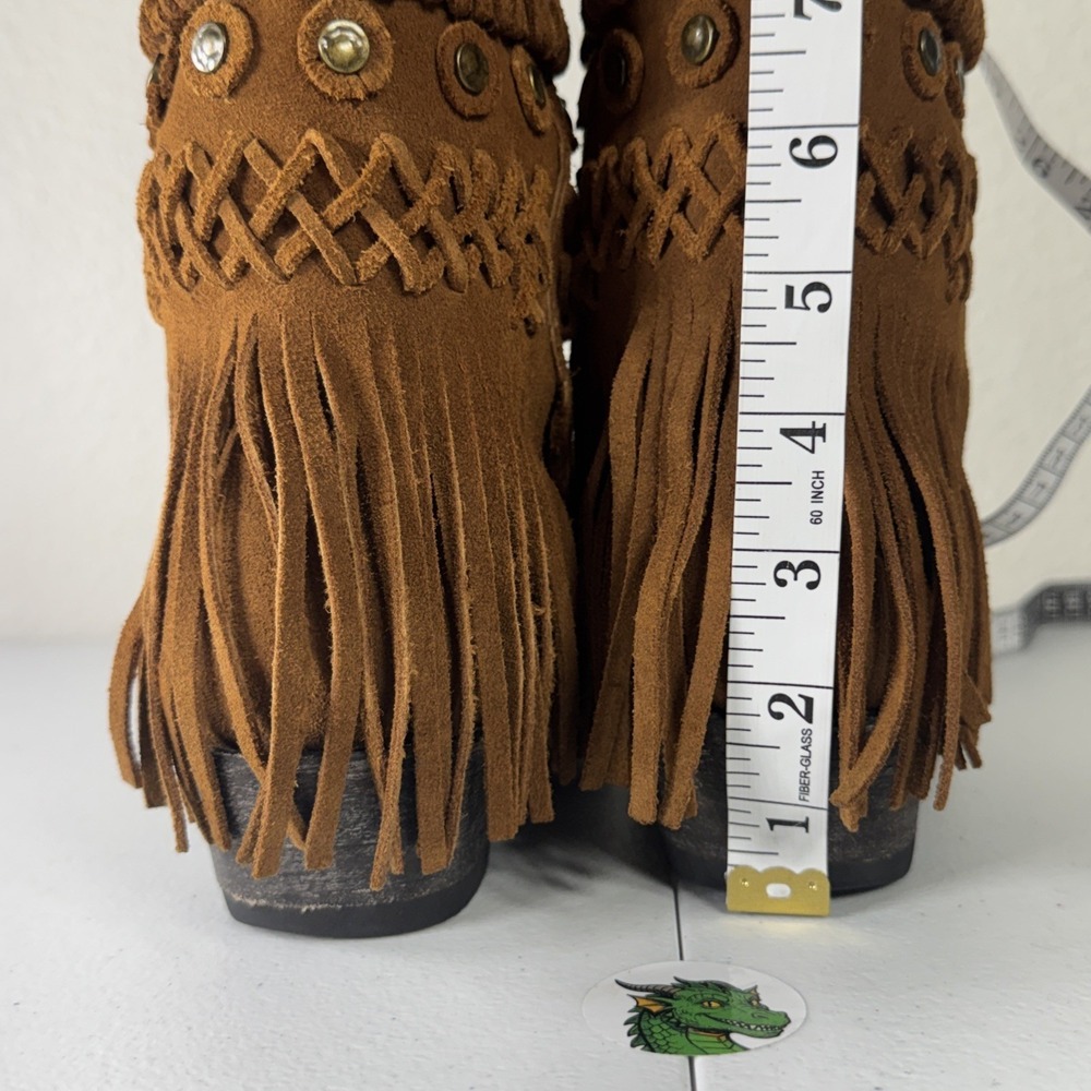 Old Gringo Chucha Western Fringe Cowboy Boots Women's Size 7 Rust Brown Studs - Picture 11 of 16